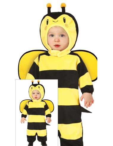 Costume da ape giallo e nero per neonato 18-24 mesi con cappuccio e antennine
