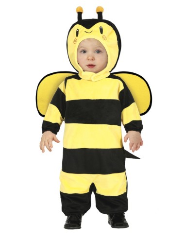 Costume da ape giallo e nero per neonato 18-24 mesi con cappuccio e antennine