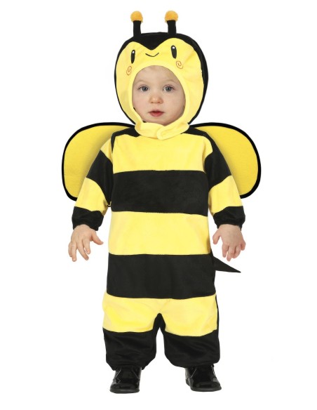 Costume da ape giallo e nero per neonato 18-24 mesi con cappuccio e antennine