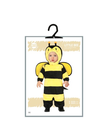 Costume da ape giallo e nero per neonato 18-24 mesi con cappuccio e antennine