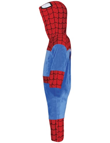 Costume Baby Spider-Man rosso e blu con cappuccio per bambini 2-3 anni supereroe Marvel