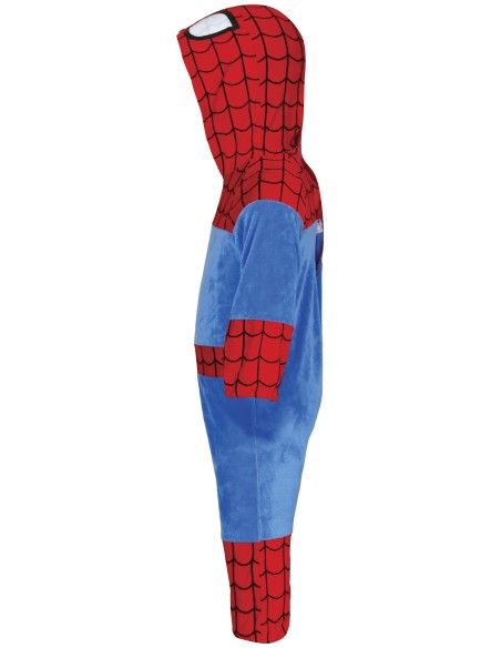 Costume Baby Spider-Man rosso e blu con cappuccio per bambini 2-3 anni supereroe Marvel