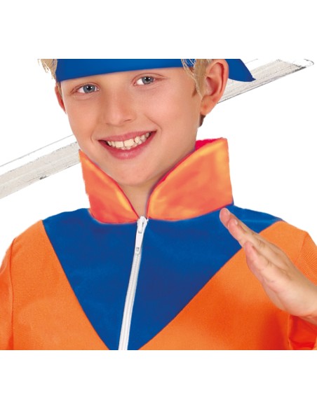 Costume Naruto bambino con tuta arancione blu e fascia ninja per cosplay anime