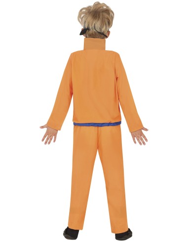 Costume Naruto bambino con tuta arancione blu e fascia ninja per cosplay