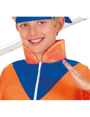Costume Naruto bambino con tuta arancione blu e fascia ninja per cosplay