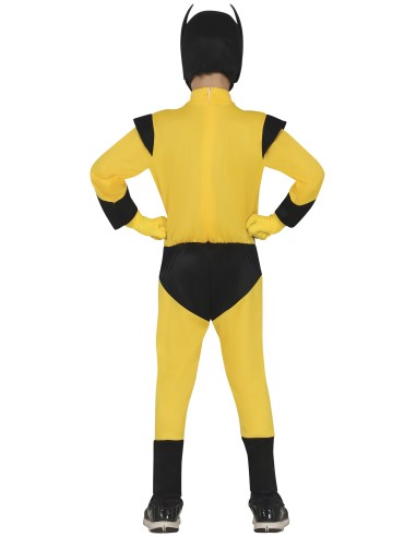 Costume Wolverine bambino giallo e nero con maschera per feste a tema supereroi