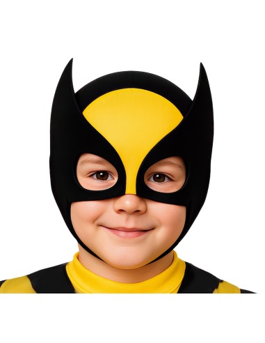 Costume Wolverine bambino giallo e nero con maschera per feste a tema supereroi
