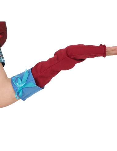 Costume Mad Hatter bambina con vestito azzurro, gilet rosso e cappello nero per Carnevale