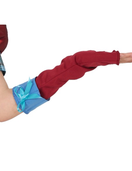 Costume Mad Hatter bambina con vestito rosso tartan blu e cappello cilindro per Carnevale Alice nel Paese Meraviglie