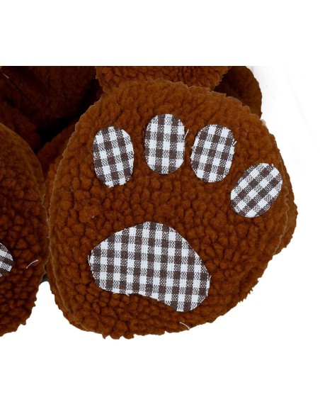 Costume orsacchiotto marrone baby con cappuccio orecchie e tutina quadretti per bambini 18-24 mesi