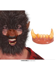 Denti lupo mannaro con adesivo