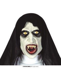 Maschera suora vampiro con cappuccio lattice