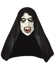 Maschera suora vampiro con cappuccio lattice 2
