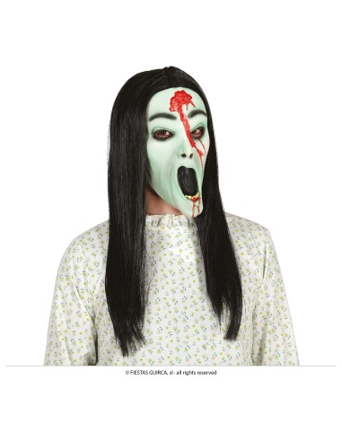 Maschera fantasma con capelli in lattice