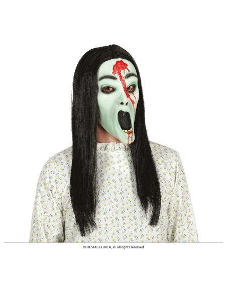 Maschera fantasma con capelli in lattice