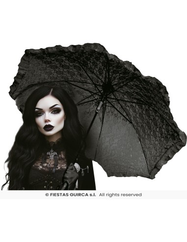 Ombrello gotico in pizzo nero