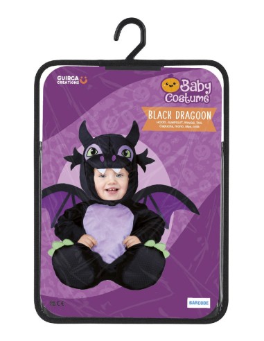 Costume Draghetto nero 18-24 mesi