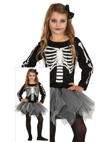 Costume scheletro con tutù bambina 7/9 anni