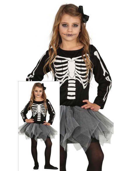 Costume scheletro con tutù bambina 7/9 anni