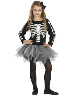 Costume scheletro con tutù bambina 7/9 anni 2