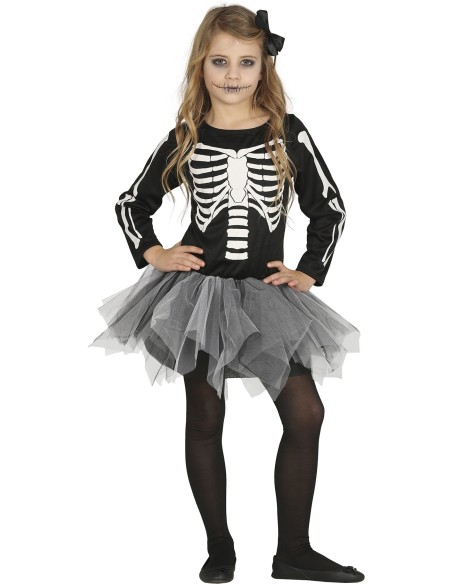 Costume scheletro con tutù bambina 7/9 anni