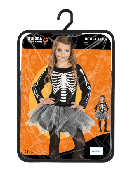 Costume scheletro con tutù bambina 7/9 anni