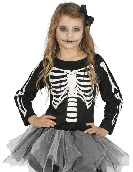 Costume scheletro con tutù bambina 7/9 anni