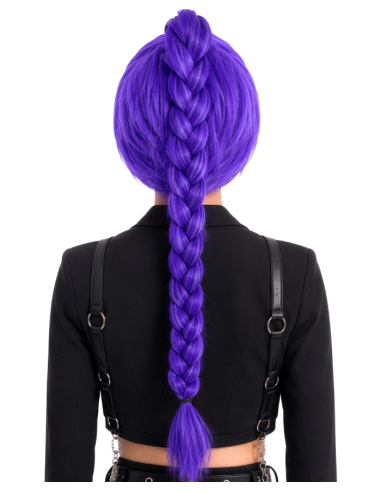 Parrucca viola con treccia K-pop Huntrix