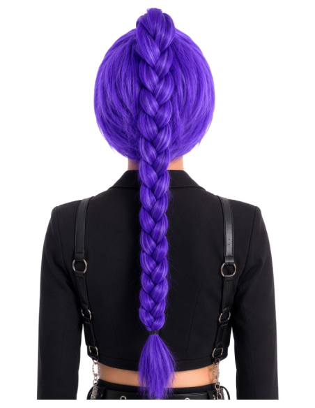 Parrucca viola con treccia K-pop Huntrix