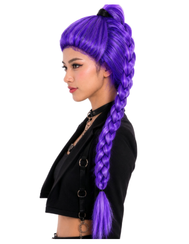 Parrucca viola con treccia K-pop Huntrix
