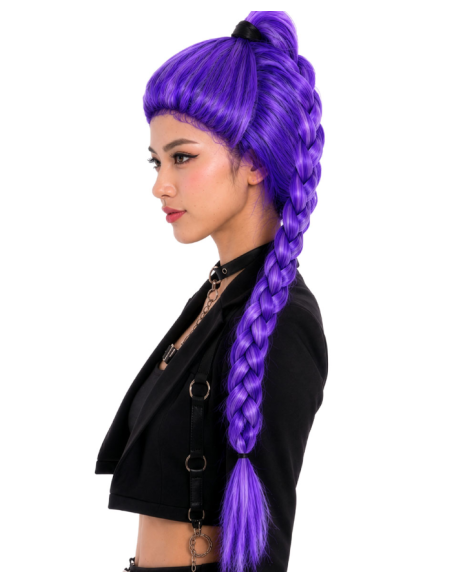 Parrucca viola con treccia K-pop Huntrix