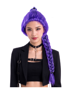 Parrucca viola con treccia K-pop Huntrix