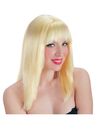 Parrucca liscia bionda con frangia Prezzo 10,80 €