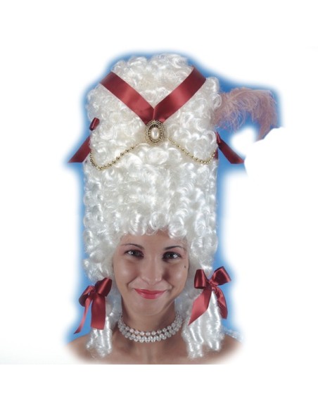 Parrucca Pompadour bianca con decorazioni Prezzo 37,10 €