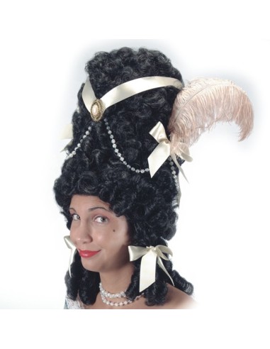 Parrucca Pompadour nera con decorazioni Prezzo 35,20 €