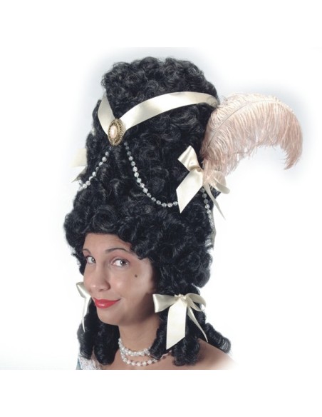 Parrucca Pompadour nera con decorazioni Prezzo 35,20 €