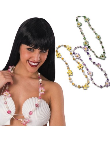 COLLANA con PERLINE, FIORI E CONCHIGLIE colori assortiti. Prezzo 1,40 €