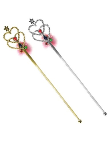 SCETTRO con MARABOUT ORO E ARGENTO LUNGH.CM.35 . Prezzo 1,30 €