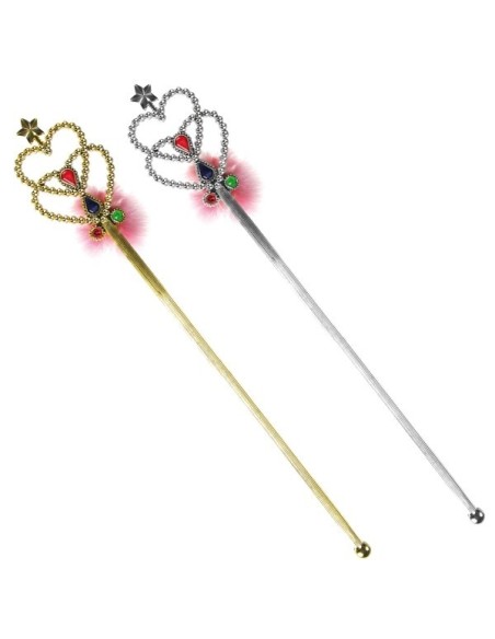 SCETTRO con MARABOUT ORO E ARGENTO LUNGH.CM.35 . Prezzo 1,30 €