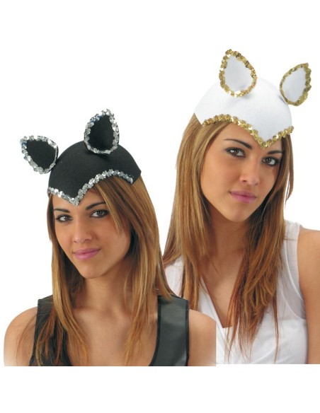 CALOTTA GATTINA IN FELTRO CON PAILLETTES 2 colori assortiti Prezzo 4,70 €