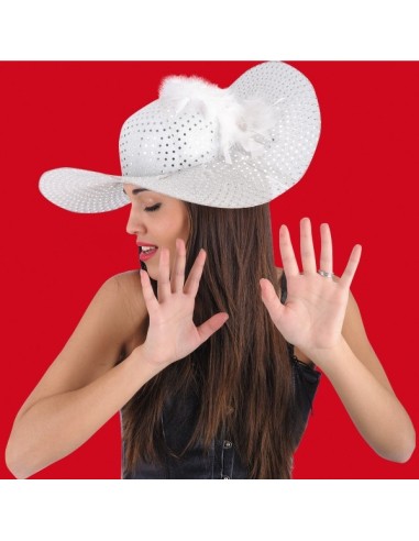 CAPPELLO DAMA BIANCO con PAILLETTES E PIUME Prezzo 9,60 €