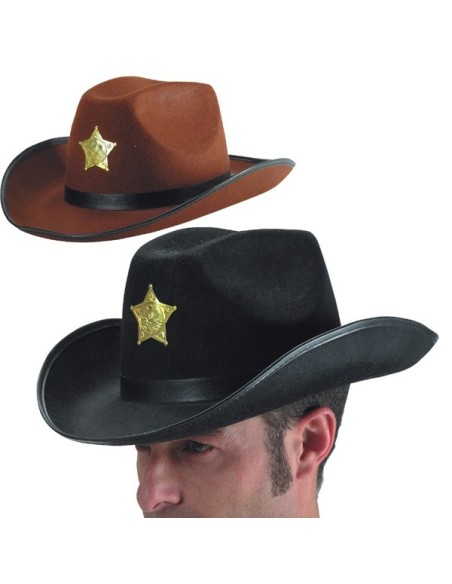 CAPPELLO SCERIFFO ADULTO 2 COLORI ASSORTITI IN FELTRO Prezzo 5,70 €