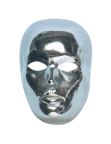 MASCHERA VISO METALLIZZATO ARGENTO Prezzo 1,60 €