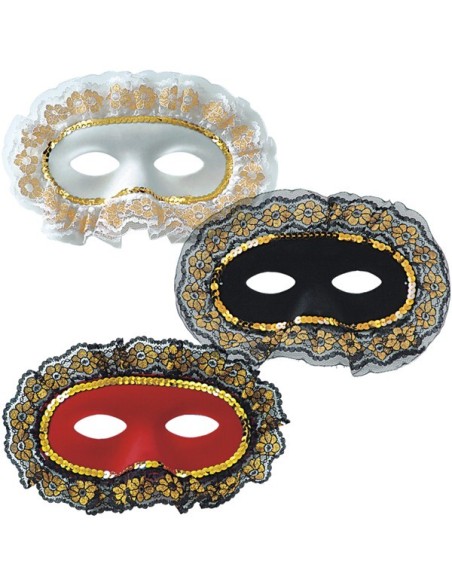 DOMINO SCAMOSCIATO con ROUCHE LAMINATA E PAILLETTES COLORI ASSORTITI Prezzo 5,00 €