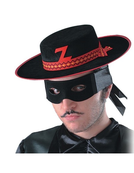 MASCHERA ZORRO SCAMOSCIATA NERA CON FASCE Prezzo 2,30 €