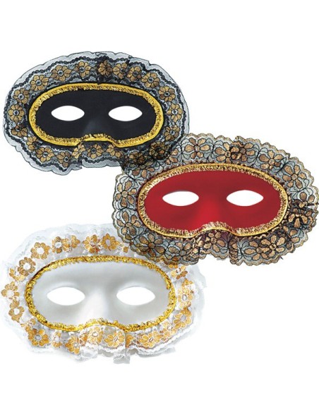 DOMINO SCAMOSCIATO con ROUCHE LAMINATA E PASSAMANERIA COLORI ASSORTITI Prezzo 4,70 €