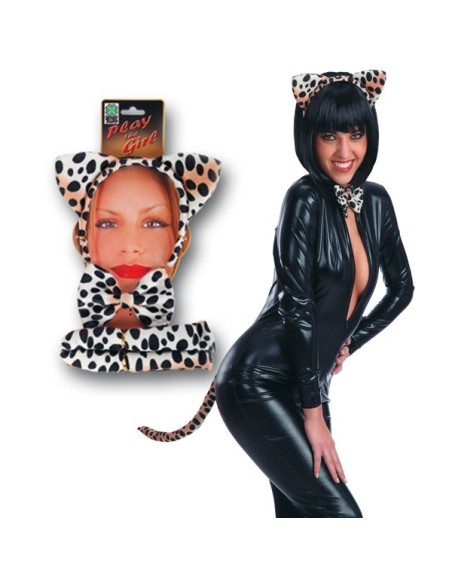 SET LEOPARDO LUSSO (CERCHIETTO, CODA,PAPILLON) SU CARTONCINO Prezzo 5,40 €