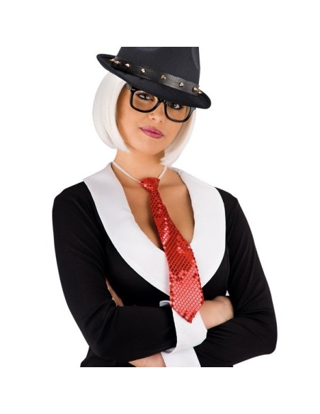 CRAVATTA IN RASO CON PAILLETTES ROSSE Prezzo 3,60 €