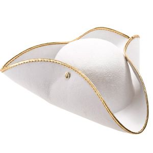 Cappello carnevale taglia Unica Veneziana Stoffa Bianco 20895