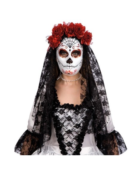 MASCHERA CON DECORAZIONI E VELO Prezzo 19,00 €